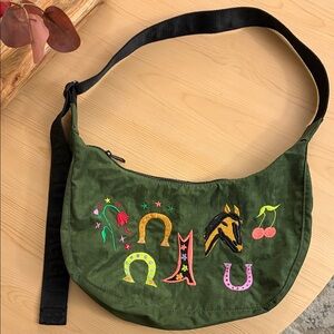 BAGGU x Jessica Williams Embroidered Medium Crescent Bag